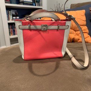 Hot Pink and Cream Cross-body Purse by Kate Spade